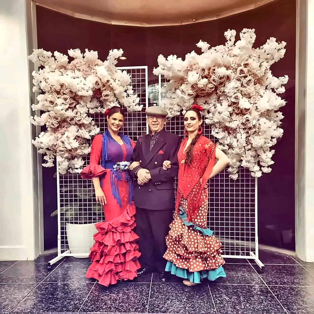 Caterina with fellow performers at a Zambra Flamenca event